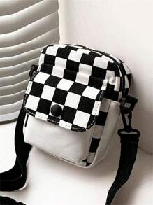 学生多功能单肩包 男士简约流浪包 手提包 书包 大学包 户外包 运动包 通勤包 斜挎包 侧包 假日必备 外出轻便手提包 可调节肩带 流浪包 尼龙便携户外礼物 情人节礼物 大学包 邮差包 复古圣诞皮包 礼品 手提包 - 黑與白 - 查看 1