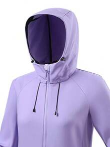 Chaqueta impermeable y cortavientos con forro térmico para mujer, ideal para senderismo y camping - Púrpura malva - Ver 3