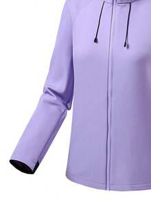 Chaqueta impermeable y cortavientos con forro térmico para mujer, ideal para senderismo y camping - Púrpura malva - Ver 4