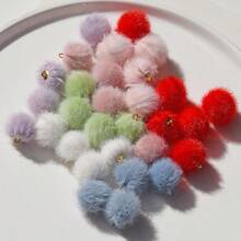 10Pcs 1.5cm Imitation Mink Hair FurPompones Balls 15mm DIY Pom Pom Craft Supplies Earrings Pendant Embellishments Hair Accessories Pompoms Material - Multicolor - View 3