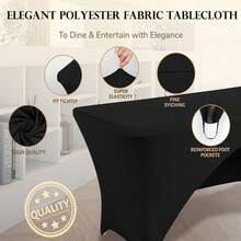 1 chiếc khăn trải bàn bằng vải Polyester Spandex co giãn, chống thấm nước và chống nhăn, thích hợp cho tiệc tùng, đám cưới, tiệc chiêu đãi, năm mới, giáng sinh, triển lãm thương mại trang sức, triển lãm thủ công - Nhiều màu - Xem 5