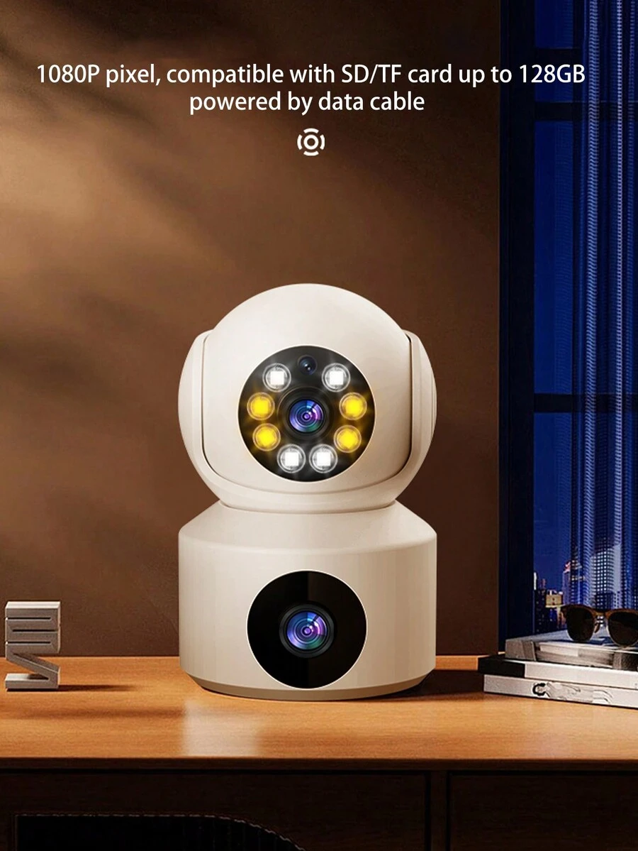 Dual Camera Auto Patrol Smart Security Camera, UltraWide Angle Dual