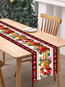 1 tấm khăn trải bàn bằng polyester họa tiết quả mọng Giáng sinh, khăn trải bàn trang trí tiệc Giáng sinh cho kỳ nghỉ đông tại nhà, tiệc - Nhiều màu - Xem 4