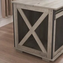 Farmhouse Dog Crate Crate Furniture With Removable Dividers For Indoor Use, Grey - 灰色的 - 查看 10