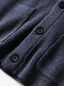 Cardigans grande taille pour hommes - Bleu marine - Voir 5