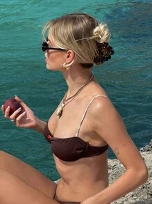 1 件优雅镂空花朵夹发夹法式复古后脑勺大号盘发夹女士发夹发夹发夹发夹接发夹，沙滩配饰，爪夹秋冬发饰女士度假装女士 - 彩色 - 查看 3