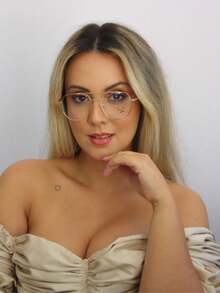 AMIA Women's Metal Eyeglass Frame MOD 72805 - 乾枯玫瑰色 - 查看 2