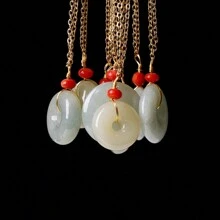 1pc Natural Grade A  Jade Amulet Pendant - View 2