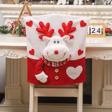 1pc Christmas Chair Cover Reusable Table And Chair Cover Party Decoration Santa Claus Snowman Pattern Chair Cover For Christmas Party Decoration New Year Restaurant Kitchen Supplies - Multicolor - View 9