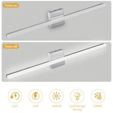 Modern Bathroom Light Fixtures Over Mirror 16/24/32/46/48 Inch Chrome Bathroom Vanity Light Bar For Bathroom Wall Sconce 3000K Or 6500K - 32inch-Cool White - View 4