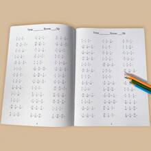 28 Pages Addition And Subtraction Fractions Arithmetic Workbook,Students Primary School Handwritten Children Quick Calculation Math Training Workbook - Orange - View 5