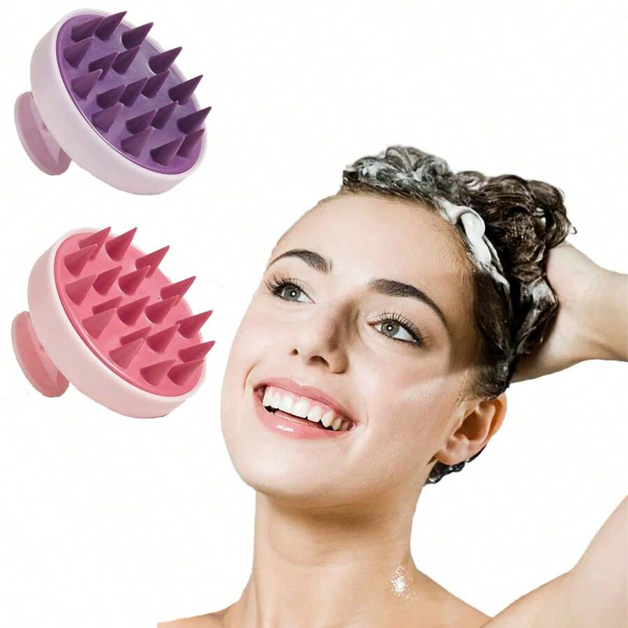 1pc Scalp Massager Shampoo Brush Scrubber With Soft Silicone For Hair, Wet & Dry Use, Soft Silicone Massage Shampoo Brush, Shampoo Comb Scalp Massager, Scalp Care Brush For Scalp Care, Suitable For Men, Women,, Hair Brush, Comb, Hair Tools, Hair Products And Accessories For Barber Salon Beauty Back To School, Travel Holiday Essentials, Hair Accessories For Women, Hair Brush, Brush Hair Brush Set, Comb Hair, Comb For Curls, Detangling Brush, Hair Brush For Women, Barber, Barber Accessories, Barbershop, Hairdressing Equipment - Multicolor - View 1