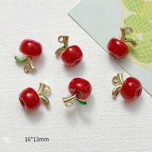 5/Pcs Random Mixed Color Alloy 3D Fruit Pendant DIY For Earrings, Bracelets, Keychains, Bag Charms, Pendant Accessories - Multicolor - View 52