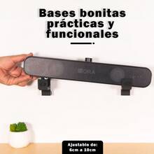 Base Soporte Para Barra De Sonido Ajustable De Pared Bocina Entre 6 y 10 Centímetros de Ancho - Negro - Ver 2