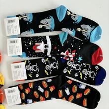 Pack de 24 Calcetas Largas para Hombre con Diseños Coloridos – Mezcla de Colores - Blanco - Ver 4