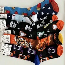 Pack de 24 Calcetas Largas para Hombre con Diseños Coloridos – Mezcla de Colores - Blanco - Ver 3