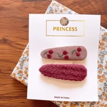 Bộ 12 kẹp tóc hoa thêu vải cho bé gái (không kèm thẻ), kẹp tóc dễ thương để đeo hàng ngày. - Nhiều màu - Xem 6