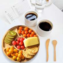 1 件分隔式餐盘托盘，竹制可旋转蔬菜水果拼盘，甜点水果蔬菜食物餐盘托盘，分段式零食容器碗，带 7 个隔层，可盛放糖果、开胃菜、坚果、派对、家庭晚餐、节日和家庭暖心、圣诞节中式婚礼派对