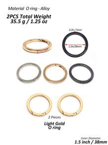 2 Pcs O Ring For Purse Strap, Bigger Large Size Ring, 1/1.25/1.5 Inch Spring Rings For Handbag & Keys (Light Gold) - Gold - View 8