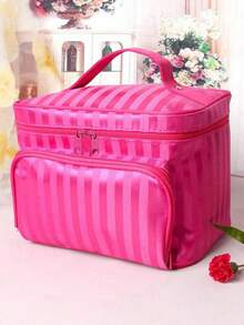 1pc Stylish Cosmetic Handbag - Lightweight, Water-Resistant, Polyester Lining, Perfect For Women Outdoor Travel And Everyday Use - Zipper Closure, Carry-On Toiletry Wash Bag - Multicolor - View 4