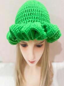 Women's Fashion Tie-Dye Ruffle Knit Hat - A Stretchy, Warm Polyester Winter Hat With A Unique Pleated Design That Is Perfect For Halloween And Fantasy Themes - Multicolor - View 12