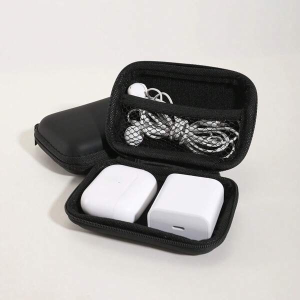 Accesorii digitale Cutie de depozitare Eva pentru Cutie de depozitare pentru cablu schimbător, Geantă de depozitare pentru accesorii digitale, Carcasă de protecție portabilă pentru hard disk de alimentare cu două straturi, Cablu de date rezistent la praf U Disk Husă pentru căști Înapoi la școală Geanta pentru cablu Geantă electronică Organizator de cabluri pentru cămin Acasa Camping Machiaj Organizator pentru articole de toaletă de călătorie Cadouri Depozitare Fermoar Accesorii cuie