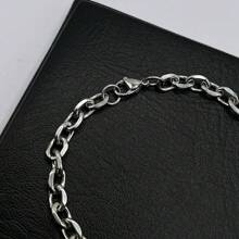 E&M 316L Stainless Steel Silver Padlock Bracelet - Bạc - Xem 2