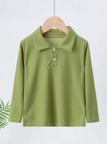 3pcs Young Girls' Long Sleeve Polo Shirt And Casual Long Sleeve T-Shirts Set, Spring Autumn - Multicolor - View 5