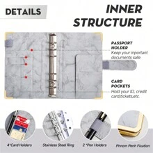 Bìa sổ tiết kiệm tiền, Sổ lập kế hoạch ngân sách A6, Sổ ngân sách có phong bì đựng tiền mặt có khóa kéo, Phong bì đựng tiền mặt để lập ngân sách với Thẻ ngân sách, Bìa sổ ngân sách để quản lý ngân sách và tiết kiệm tiền - Nhiều màu - Xem 4