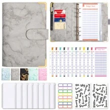 Bìa sổ tiết kiệm tiền, Sổ lập kế hoạch ngân sách A6, Sổ ngân sách có phong bì đựng tiền mặt có khóa kéo, Phong bì đựng tiền mặt để lập ngân sách với Thẻ ngân sách, Bìa sổ ngân sách để quản lý ngân sách và tiết kiệm tiền - Nhiều màu - Xem 1