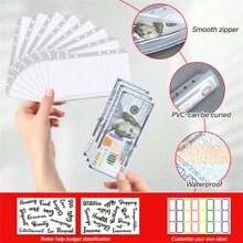 Bìa sổ tiết kiệm tiền, Sổ lập kế hoạch ngân sách A6, Sổ ngân sách có phong bì đựng tiền mặt có khóa kéo, Phong bì đựng tiền mặt để lập ngân sách với Thẻ ngân sách, Bìa sổ ngân sách để quản lý ngân sách và tiết kiệm tiền - Nhiều màu - Xem 3