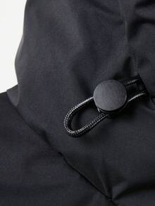 Risissida Up With Our Women's Minimalist Hooded Padded Coat - Perfect Puffer Jacket For Autumn/Winter With Convenient Pockets! - Black - View 5