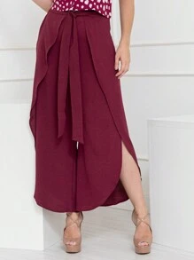 ENVELOPE PANTS - 酒紅色 - 查看 2