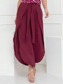 ENVELOPE PANTS - 酒紅色 - 查看 1