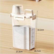 1 pieza Recipiente de almacenamiento de alimentos hermético con tapa, canister sellado a prueba de fugas para granos, frutos secos, harina y arroz, organizador de cocina y almacenamiento de despensa, accesorio de cocina - Multicolor - Ver 2
