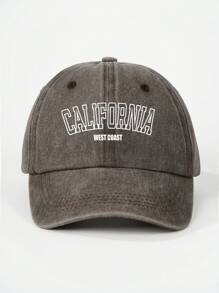 1 件装水洗加州印花棒球帽，可调节户外防晒帽，适合旅行海滩度假，Y2K 风格休闲帽，适合青少年万圣节