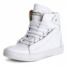 Women's Sneaker Genuine Leather Gym Training High Top Shoes - 白色 - 查看 3