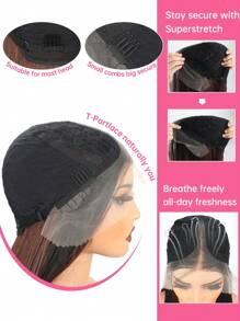 渐变棕色直发假发合成蕾丝前假发，13x4*1 T 部分合成蕾丝假发预拔长直发假发，适合女士 30 英寸顺滑直发假发深根棕色混合假发，适合初学者 - 漸層棕色 - 查看 5