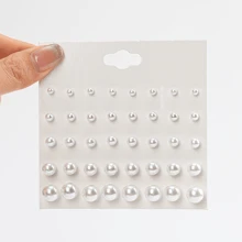 20 Pairs New Arrival Mini Pearl CCB Stud Earring Set, Lightweight & Luxurious, European & American Style