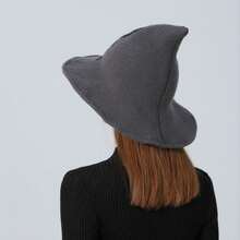 1 Pc Halloween Knit Hat Vintage Wool Witch Hat Dress Up Party Holiday Decoration Masquerade Hat