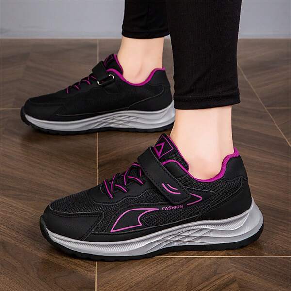 Damskie wysokiej jakości skórzane siateczkowe sznurowane codzienne buty do chodzenia, lekkie, miękkie podeszwy, amortyzujące, antypoślizgowe, wygodne, wsuwane buty dla matek, mieszane kolory