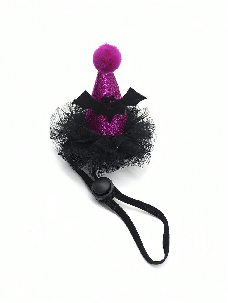 2 件可调节万圣节南瓜和蝙蝠主题宠物帽，适合狗和猫 - 节日服装配饰 - 彩色 - 查看 6