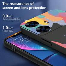 Anti-Fall TPU Protective Case Cover For Oppo Realme C55 + Rope - 黑色 - 查看 2