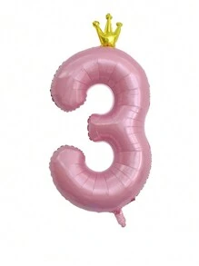 1pc Letter Design Birthday Party Decorative Balloon, Christmas - Pink - View 13