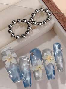 klimonla 20pcs Nail Tool Round Magnet Bead Strong Multi Functional Magnet Stone Water Ripple Cat Eye Nail Special - Silver - View 2