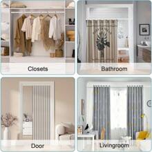 Curtain Poles, Extendable Curtain Poles, 140-260cm Net Curtain Rod, Shower Curtain Pole, Extendable No Drill Adjustable Tension Rod Telescopic Voile Tension Pole Shower Rail Curtain Pole - 140-260cm - View 5