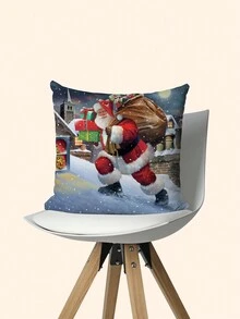 4 件套全新圣诞系列涤纶短毛绒枕套沙发垫套装 - 彩色 - 查看 6