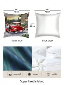 4 件套全新圣诞系列涤纶短毛绒枕套沙发垫套装 - 彩色 - 查看 2