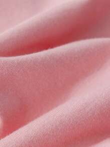 1 件休闲可爱读书泰迪熊、花朵、字母涂鸦印花柔软透气宽松圆领短袖 T 恤套头衫，适合年轻女孩，春夏季 - 粉色 - 查看 7