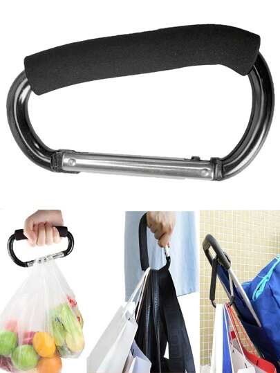 1 Stück stabiler und langanhaltend multifunktionaler Kinderwagen-Haken mit EVA-Griff - haltbares Aluminiumlegierung für Einkaufen und Aufbewahrungszubehör Kinderwagen Zubehör
